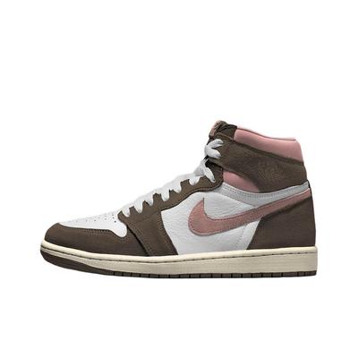 Женские кроссовки Air 1 Retro High OG Light Madder Root Коричневые Барочно-коричневые Парусиновые FD2596-200