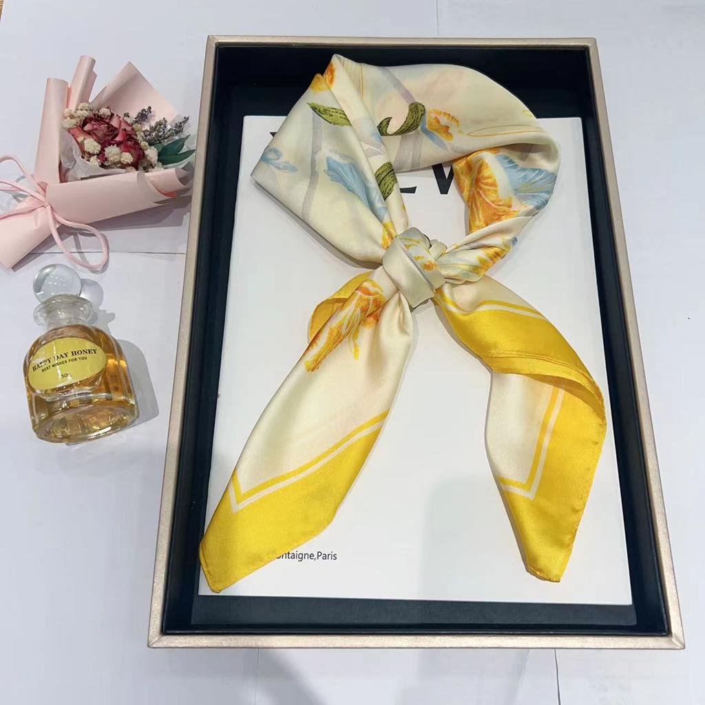 Шелковый шарф женский модный универсальный высокий смысл 70 квадратный шарф защита шеи шарф ретро шарф сумка