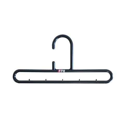 Shinko Hanger 20-Hold F-FIT Tie Hanger with 20 Hooks, Black, Made in Japan, Space-Saving Closet Storage and Organization, Large Capacity, Convenient I