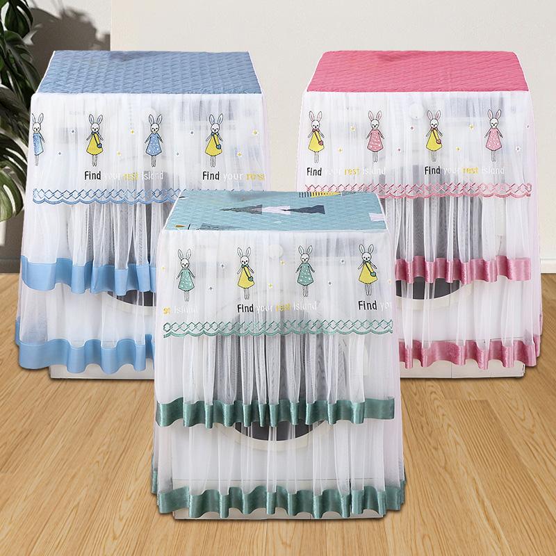 1шт стиральная машина чехол вышивка защита полотенце товары для дома барабанного типа стиральная машина дышащий полиэстер кружево