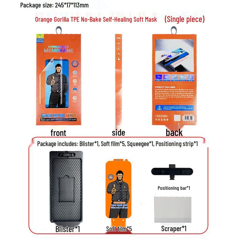 Huawei Mate70Pro Orange Gorilla Hydrogel Film - Curved HD Screen Protector for P70 Nova11