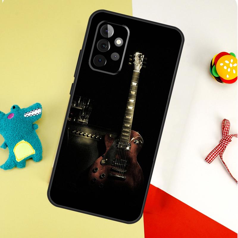 Музыкальный чехол для телефона Samsung Galaxy A55 A35 A15 A54 A34 A14 A53 A33 A13 A05 A06 A16 A22 A32 A52 с изображением гитары