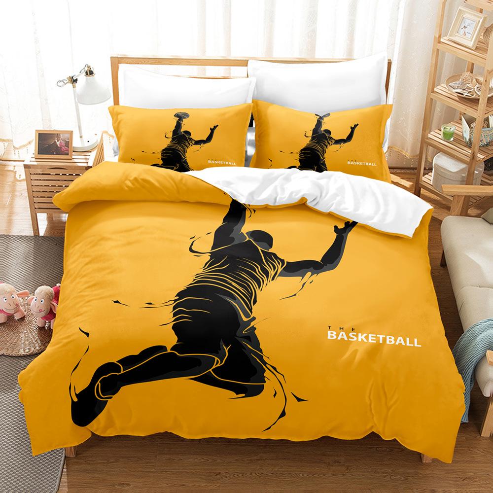 Поставка Баскетбольный Спорт Трехкомпонентный 3D Цифровой Четырехкомпонентный Постельный Комплект Пододеяльник