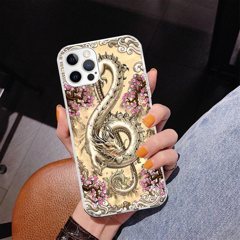 Азиатские Драконы Животное Татуировка Чехол для Телефона для Iphone 17 Air 16 11 12 13 Mini 14 Plus 15 Pro Max 7 8E SE 2020 16ProMax Чехол для Телефона C