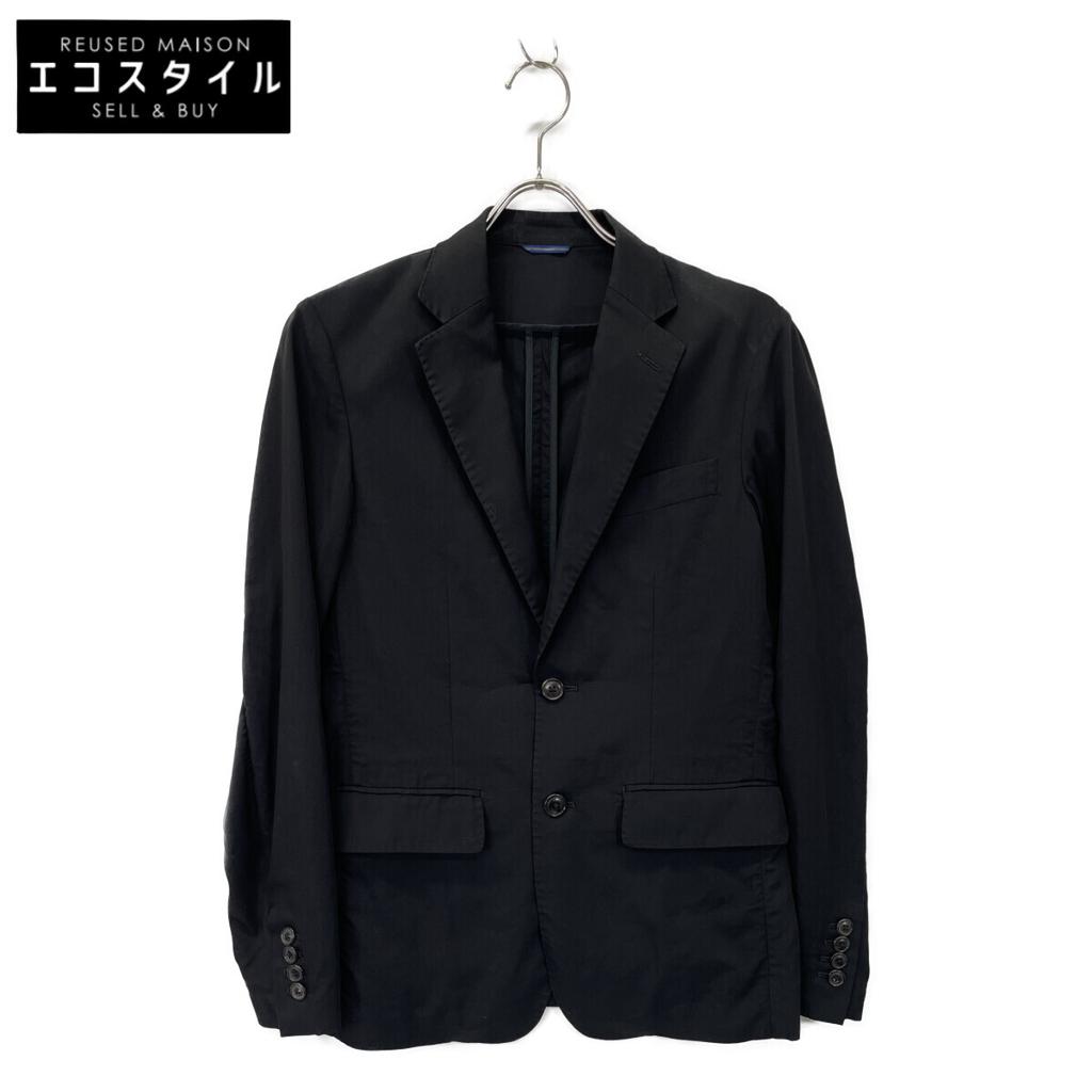 Jun hashimoto 1032010007 Черная куртка из твила Tencel стрейч Куртка 2 Темно-синий Поношенный