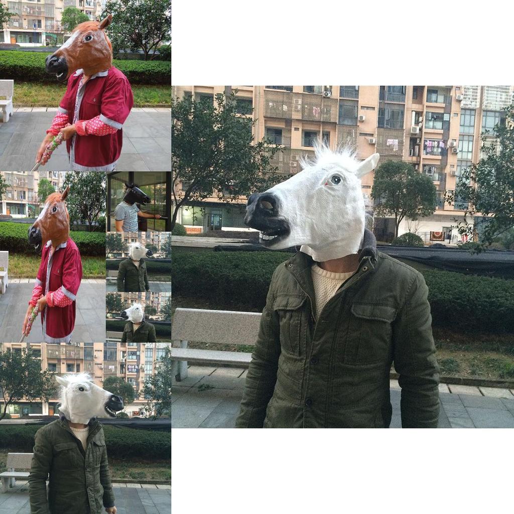 Маска головы лошади из латекса премиального качества, идеально подходящая для Хэллоуина и косплей-вечеринок