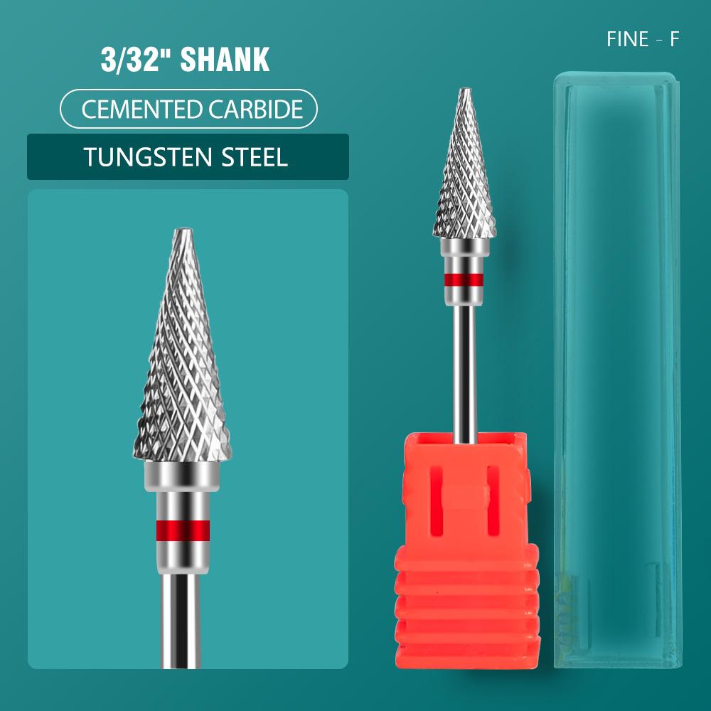 5 In 1 Carbide Tungsten Nail Bit Dual Rotation Volcano/Tornado Milling Cutters Fast Remove Acrylic Hard Gel ManucureTools