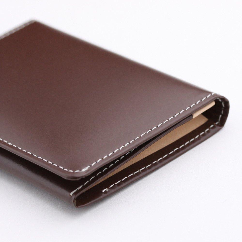 Сделано в Японии Стеклянная визитница из коровьей кожи, черная [Abies]