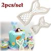 2pcs/Set Mermaid Fish Tail Plastic Biscuits Cutter Mold Fishtail Cake Decoration Tools Baking Appliances Fondant Mold