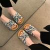 Flat Bottom Cross One-word Slippers Women's New Summer Wear with Skirt Beach Cool Slippers