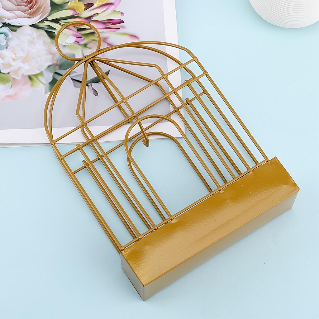 1 шт. Металлический держатель для спирали от комаров - Дизайн птичьей клетки, средство от насекомых для использования на открытом воздухе/в помещении, прочный металл с золотистой отделкой, не требует электричества