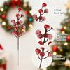 18 шт. Искусственная заснеженная ветка норфолкской сосны, веточки с красными ягодами, искусственный стебель кедра, рождественские ветки с ягодами падуба, DIY наполнитель для вазы, украшение для праздничной вечеринки