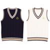 In Stock British Style JK Uniform V-Neck Embroidered School Sweater Vest