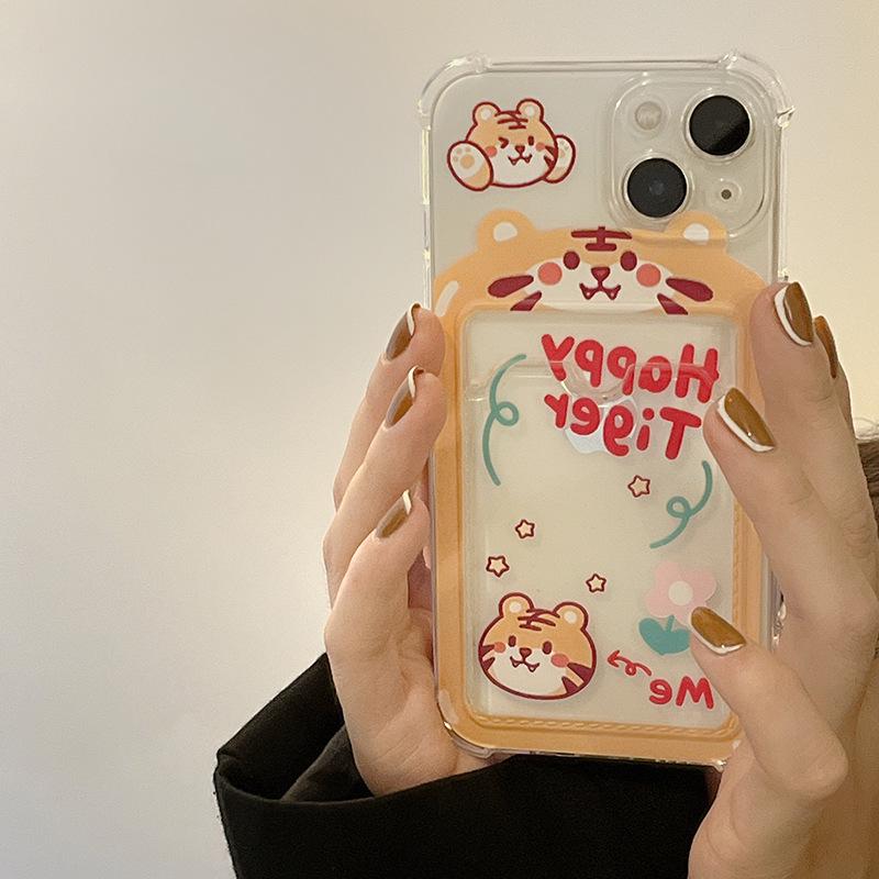 Чехол-держатель для карт Zhitai Cartoon для iPhone 15/16, 14 Pro, 6, 7, 8 Plus