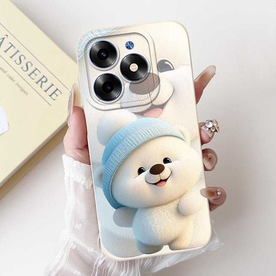 Чехол для Tecno Spark Go 2024 Tecno Spark 20c 20 Pop 8 Funda Эстетичный Мультяшный Панда Кролик Защита Камеры Матовый Мягкий Чехол