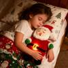 Glowing Santa Claus Plush Toy with Breathing And Music Soothing Sleep Aid for Babies Kids Soft Stuffed Animal Doll