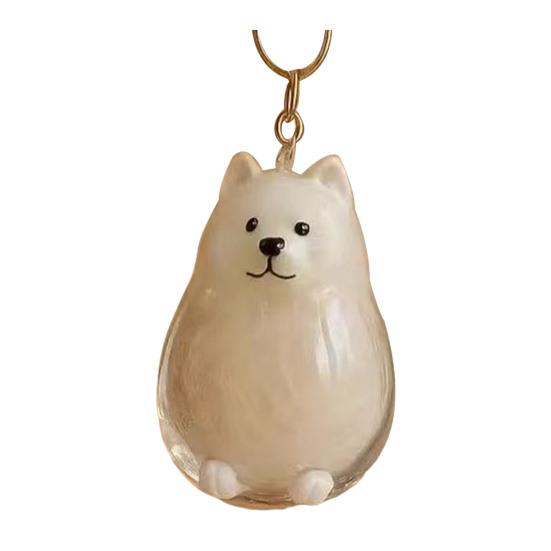 Pet Hair Collector Keychain Transparent Souvenir Capsule Waterproof Design Dog Hair Memorial Keychain