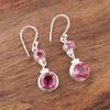 Драгоценный камень Розовый Турмалин Серебро 925 пробы Украшения ручной работы Свадебные серьги EE-160-11