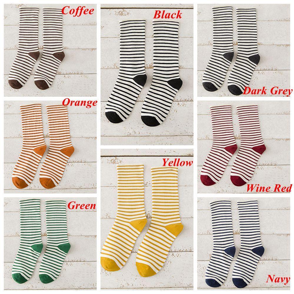 Gifts Winter Warm Ankle Cotton Striped Socks Knit Elastic Hosiery