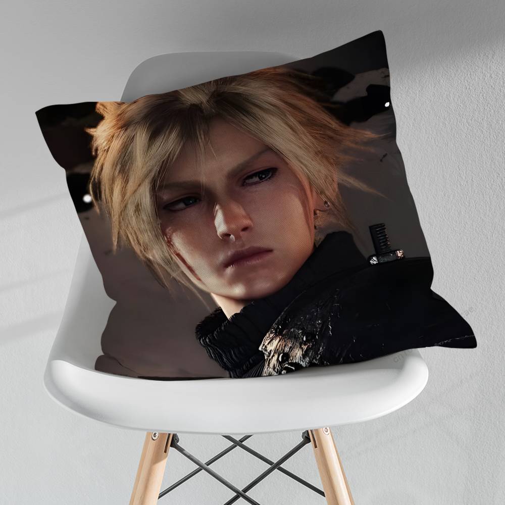 FFinal FFantasy Cloud Strife FFF7 Pillowcase for Sofa Room Office Decor Printing Merchandise AllMatch Cushion Cover