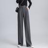 Fashion New Solid Straight Casual Wide Leg Pants Women Slim Fit High Waist Loose Women's Long Suit Pants Elegant Office Lady Simple Trousers 26034