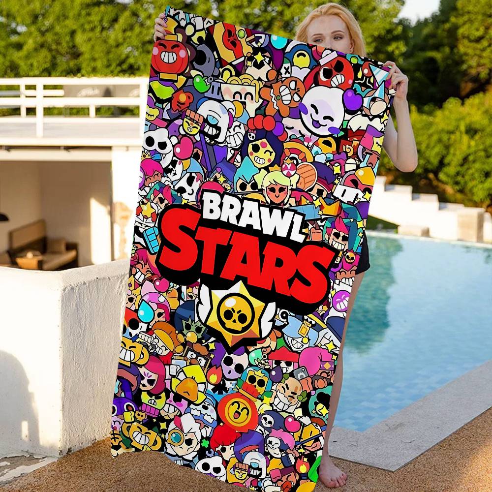 Игровой B-rawl Игровой S-Stars Аниме Микрофибра Печатное Пляжное Полотенце Альпинизм Йога Пляж Плавание Бег Впитывающее Мягкое Полотенце