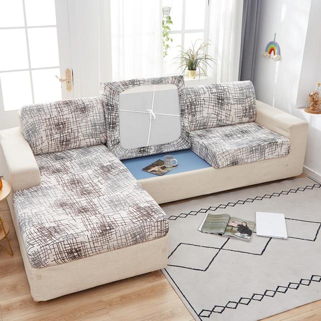 Чехол на диван с геометрическим принтом, эластичный, стрейч, защитный чехол для углового дивана, кресла, мебели, с дизайном легкой посадки