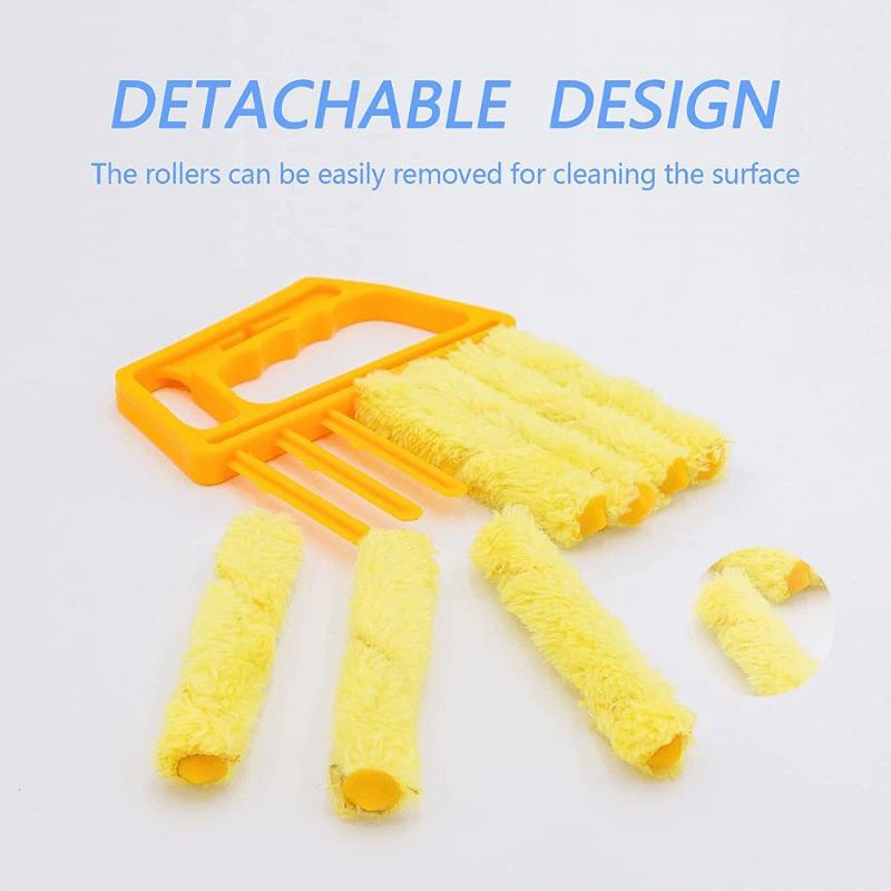 1pc Portable Microfiber Window Cleaning Brush Effortless Dust Collection Blinds Cleaning Brush