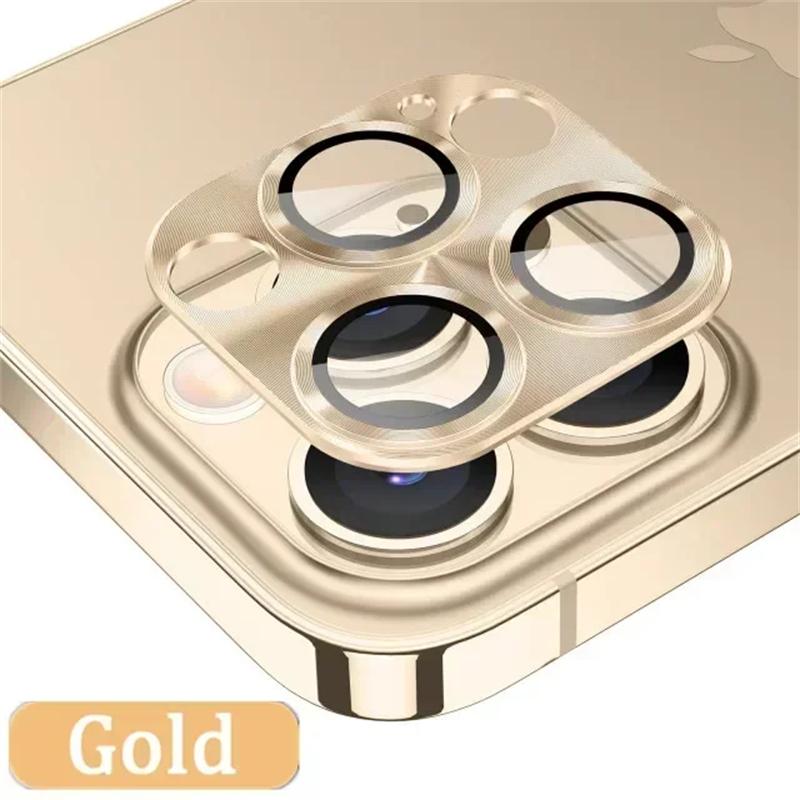 Luxury Metal Camera Lens Protector Glass For iPhone 15 14 Plus 13 12 Mini 11 Pro Max HD Back Lens Protective Film For iPhone 15 Pro Max