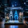 Saltwater Aquarium Motion Decor Dancing Skeleton Bubbler, Glow-in-The-Dark with Air Driven Moving Fun Underwater Action Ornament Action,
