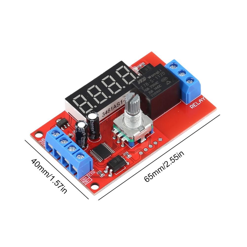 LED Digital Timming Relay DC5V/12V/24V Time-Delayed Trigger Timing Switch Relays Board Adjustable for Pump Control
