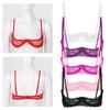 Women See-through Lace Hollow Out Bra Lingerie Exotic Open Cups Exposed Nipples Chest Brace Underwire Brassiere Top Nightwear