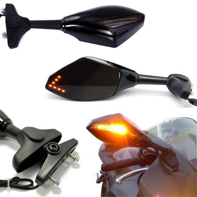 1 пара мотоциклетных зеркал со светодиодными указателями поворота для HONDA CBR600RR 1000RR 500R SUZUKI SXR1000 Hayabusa SV650S GSXR600