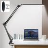 LED Eye-Care Desk Lamp with USB, Student Dormitory Creative Bedside Reading Light, Long Arm Folding Clip Design