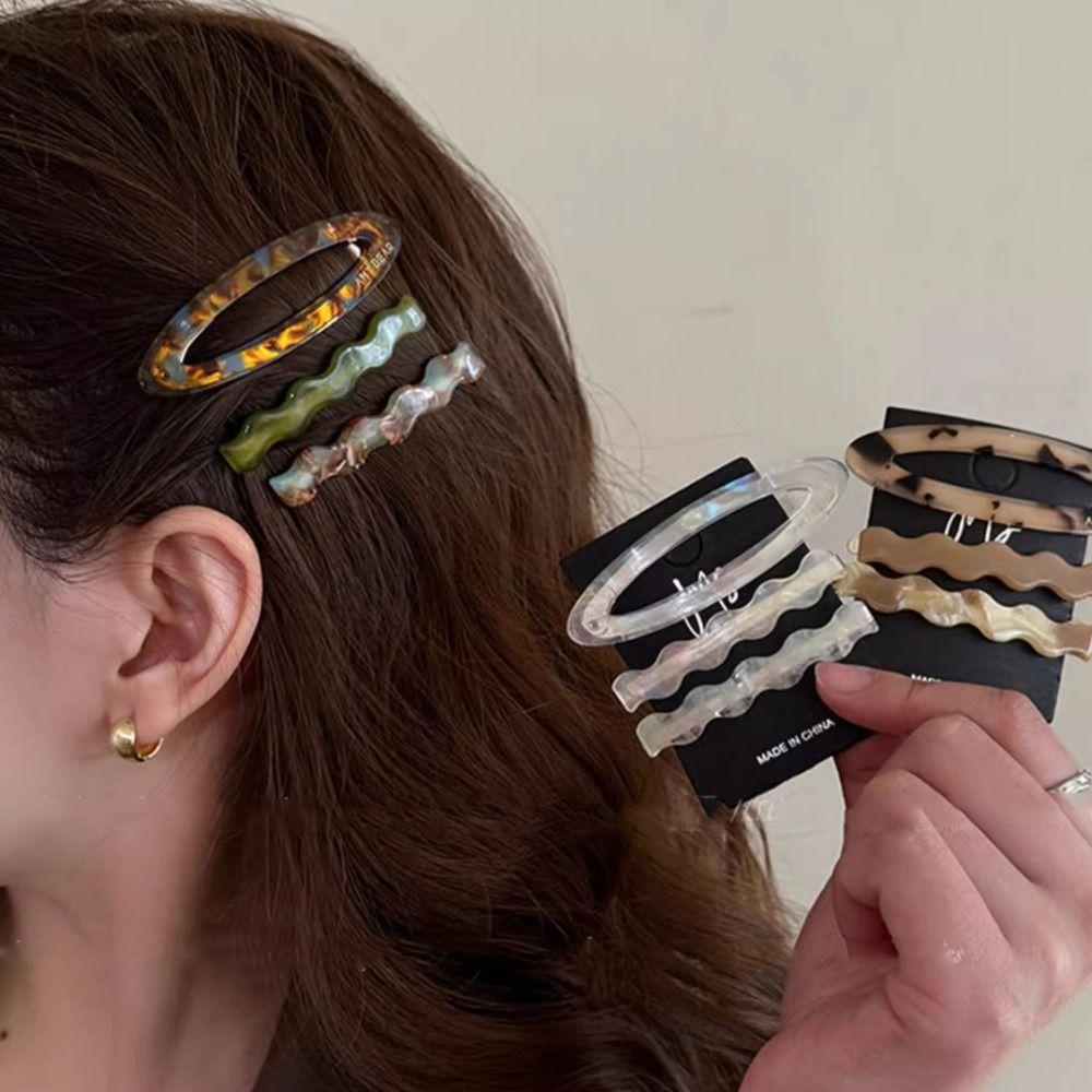 Duckbill Clip Acetate Hairpin Set Zinc Zinc Alloy Bangs Clip Creative Cute Hair Clip  Girls