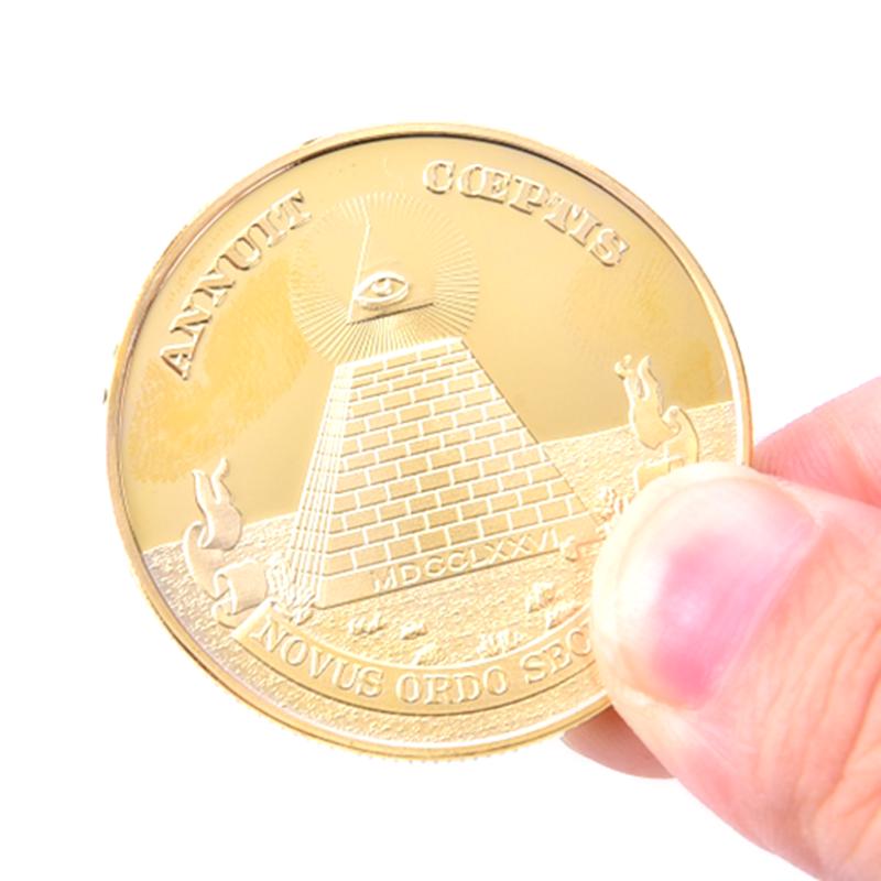 Позолоченная египетская пирамида памятная монета сувенирная коллекция вызов MIT