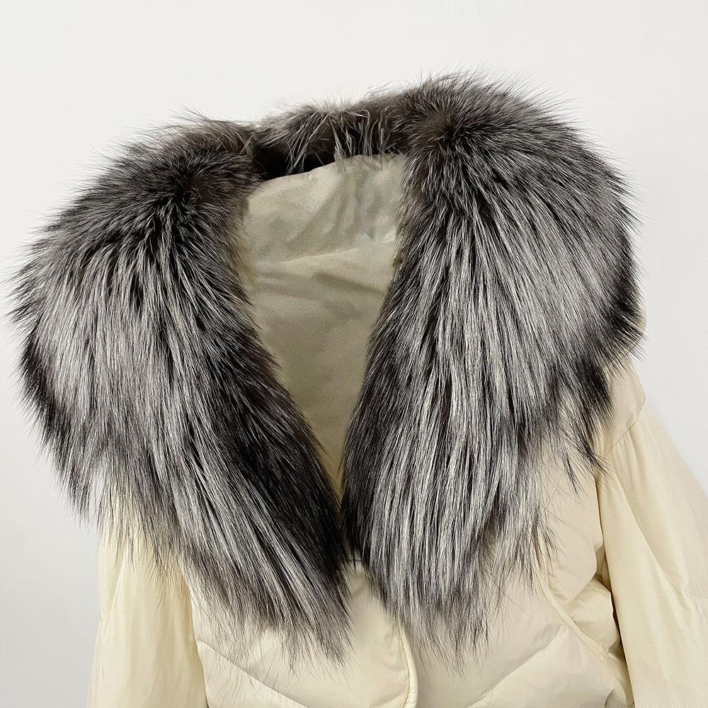 OFTBUY Зимняя модная утолщенная и теплая роскошная пуховая куртка 90% белого утиного пуха женская короткая свободная шуба с меховым воротником