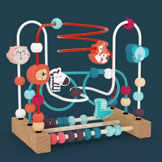 Wooden Fruit & Animal Beads: Educational Toys for Kids' Intelligence & Hand-Eye Coordination Development