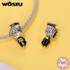 WOSTU Graduation Jewelry 925 Silver Girl boy Charm Unicorn Pendant Retro Owl With Hat Bead Fit Bracelet Daughter Girl DIY Gift2