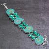Ammonite Fossil, Tourmaline Gemstone 925 Sterling Silver Bracelet 7-8"