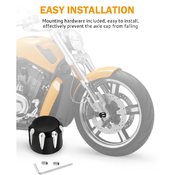 PBYMT Черная крышка гайки передней оси CNC алюминий Совместима для Harley Davidson Touring Road King Street Glide Electra Glide Softail Sportster Iron