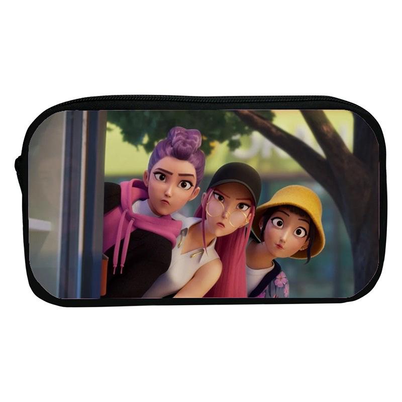 Kpop Охотники на демонов Студенческий пенал Мультяшный Вместительный пенал Канцелярские принадлежности Сумка для хранения косметики для девочки Подарки