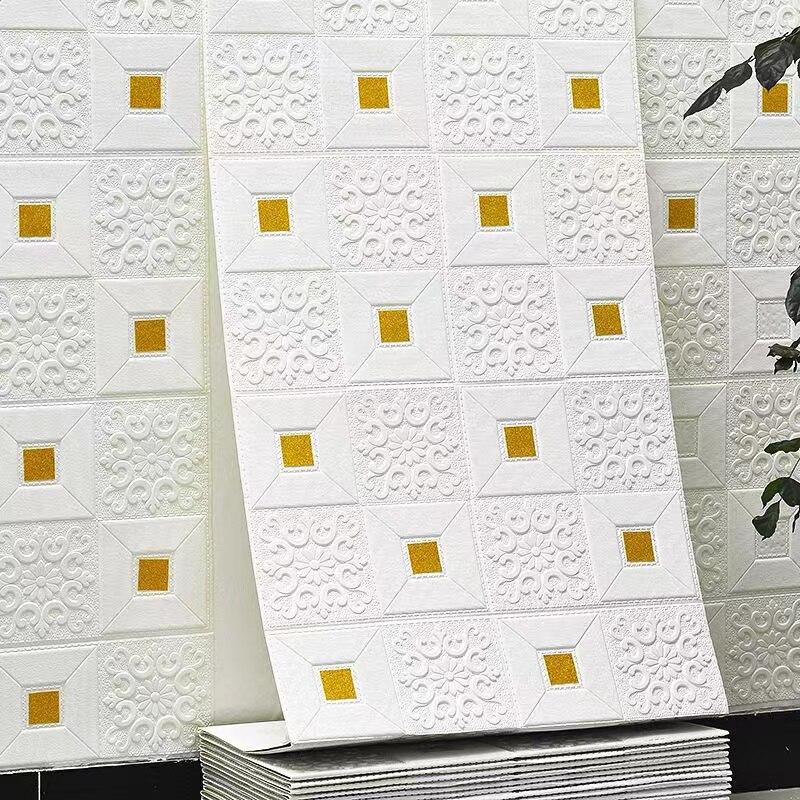 70см*1м 3D Стерео Наклейки на Стену Самоклеящиеся Декоративные Наклейки на Потолок Гостиная Спальня ТВ Фон Водонепроницаемые Обои