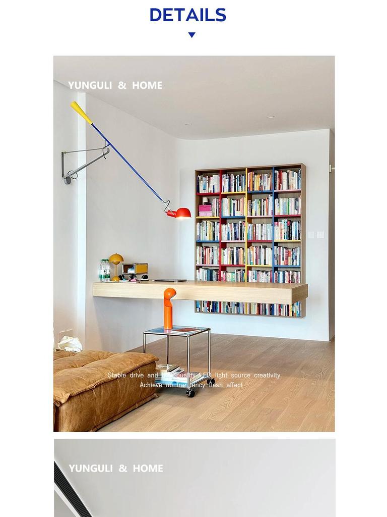 Итальянский настенный светильник Flos 265 в индустриальном стиле середины века с поворотным кронштейном - Минималистичный дизайн для гостиной или уголка для чтения