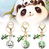1PC Car Alloy Fashion New Cartoon Cute Panda Keychain Accessories Pendant DIY Bag