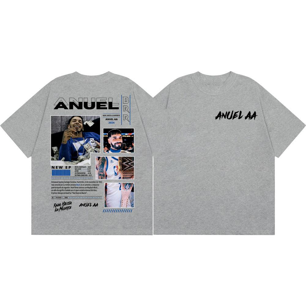 Rapper Anuel Aa T Shirt Unisex Unisex Clothing Fashion Trend Hip Hop Short Sleeve Tshirts Summer Casual Loose 100cotton Tshirt