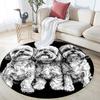 Black Shih Tzu pattern round rug,Carpet Rug for Living Room Bedroom Playroom ,Non-slip Floor Mat,Holiday Gifts and Birthday Gifts.