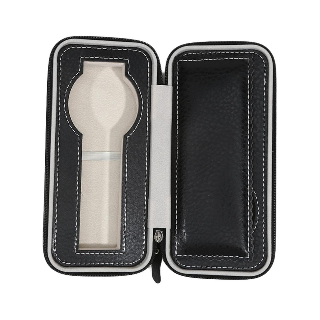 Slots Embedded Portable Travel Storage Bag For Watch/Daily Necessities Storage Box Leather Zipper Watch Box