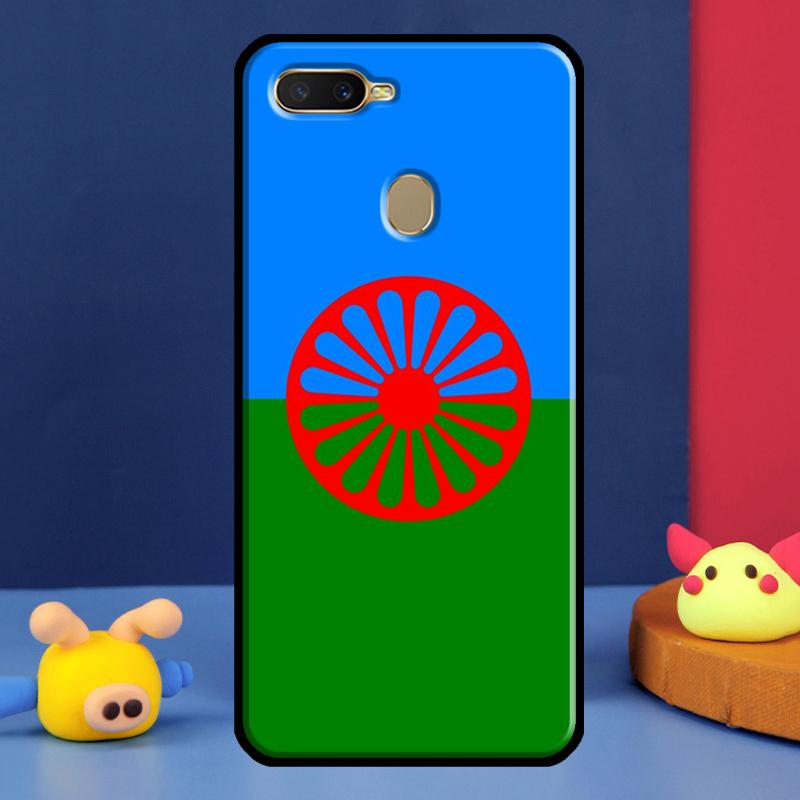Чехол-флаг цыганский Рома для Oppo A98 A78 A58 A15 A16 A17 A5 A9 A91 A52 A72 A76 A96 A74 A94 A54 S A57 A77