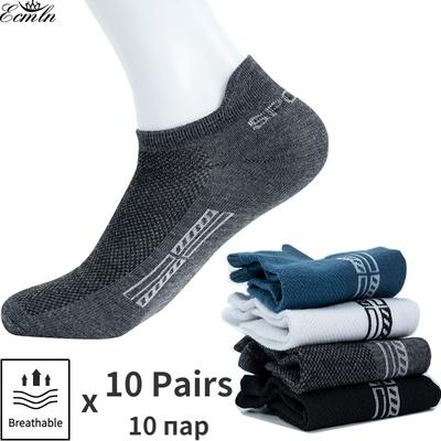 10 пар мужских хлопковых спортивных носков-лодочек, сетчатые носки до щиколотки, удобные дышащие 20 шт.